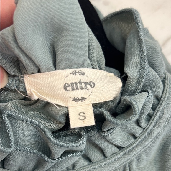 Entro Ruffled Halter Dress in Soft Green - Picture 5 of 6